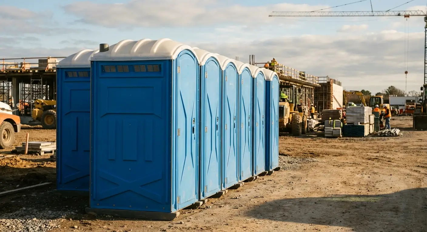 Luxury restroom trailer rental background in Lee's Summit, MO